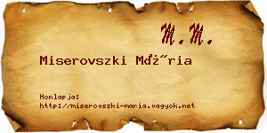 Miserovszki Mária névjegykártya